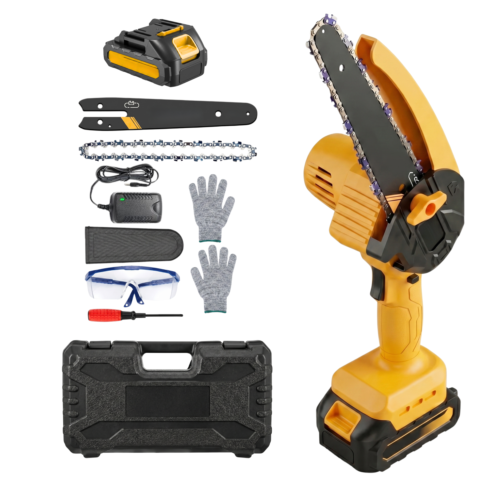 Battery Powered Mini Chainsaw for Tree Branch Cutting Tool Set