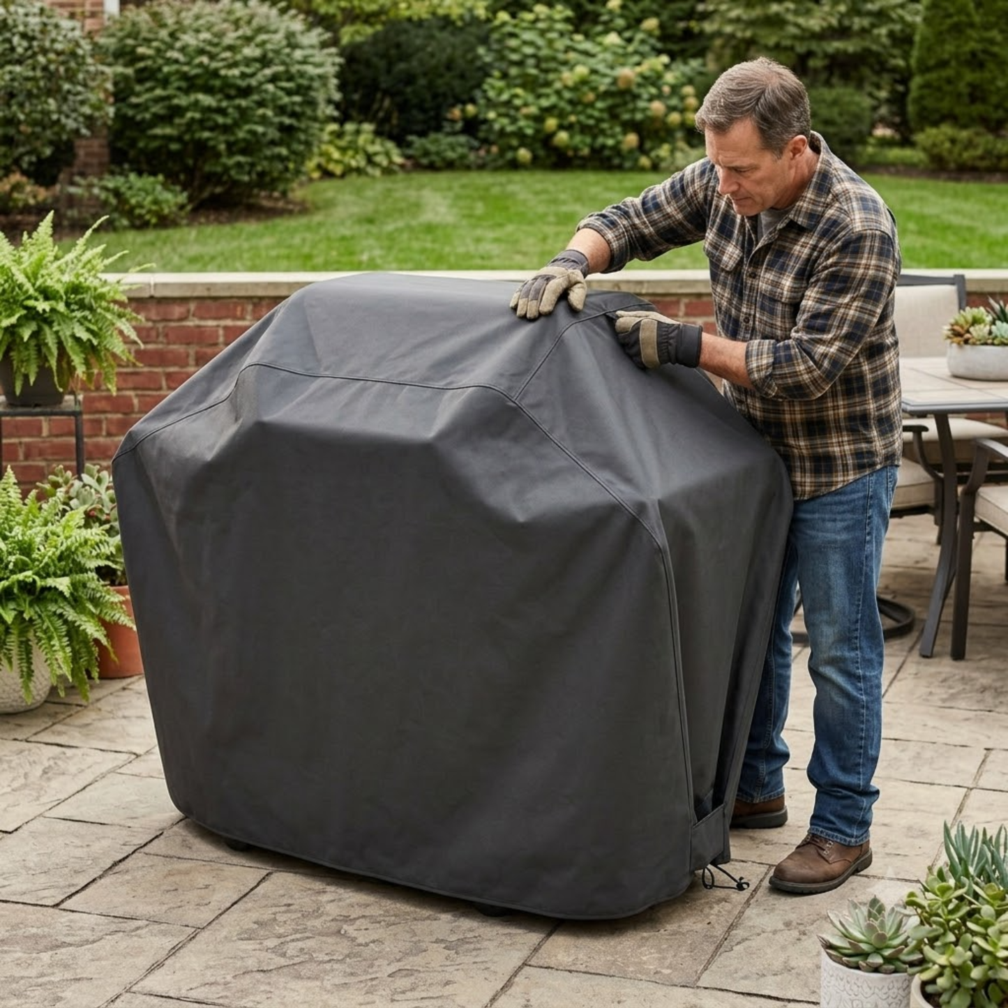 BBQ Gas Grill Cover with Hook and Loop Closure Multiple Sizes