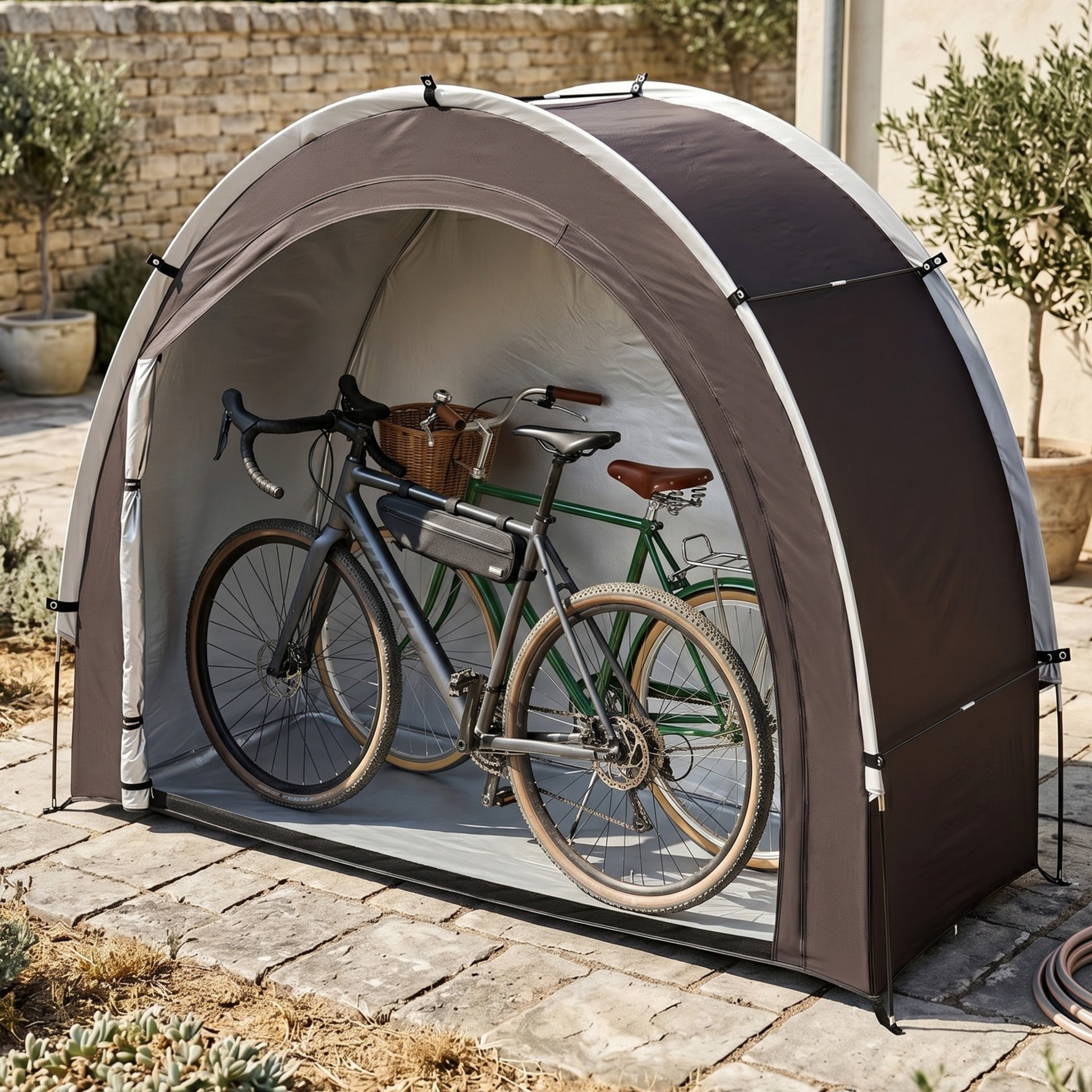 Bicycle Shelter Tent for 2–3 Bikes 83 in Frame PU4000 Fabric System