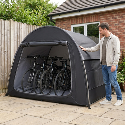 Bike Storage Tent for 4-5 Bikes with Rain Cover and Tool Storage