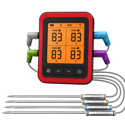 Bluetooth Meat Thermometer with 4 Probes for Grill and Smoker