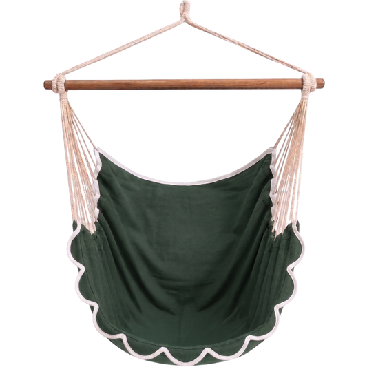 Canvas Hammock Chair Swing with Steel Bar for Patio and Garden