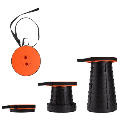 Collapsible Folding Stool with Adjustable Height for Multiple Setups
