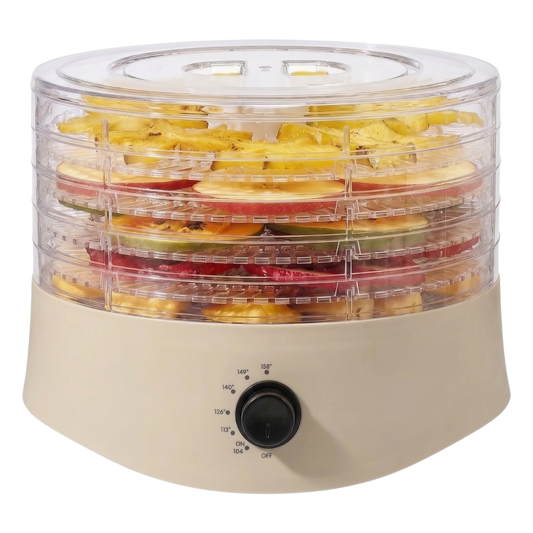 Compact Food Dehydrator Dryer 280W with Five Stackable Trays