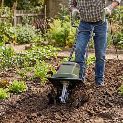 Corded AC Garden Tiller Cultivator 10.5 Amp Soil Rotating System