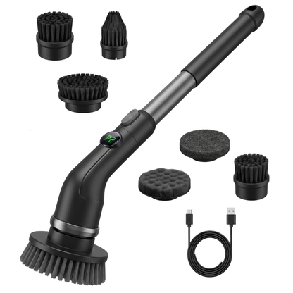 Cordless Electric Spin Scrubber with 7 Heads and Extendable Handle
