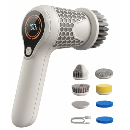 Cordless Electric Spin Scrubber with Brush Heads and 2 Speeds