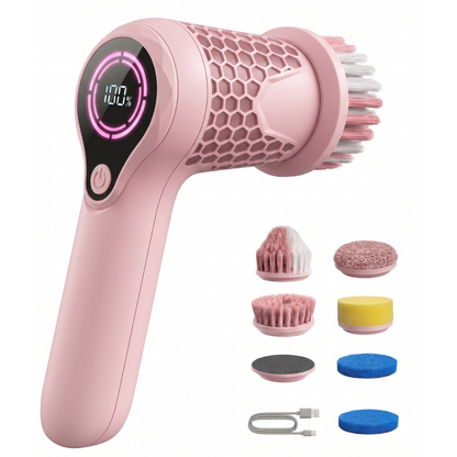 Cordless Electric Spin Scrubber with Brush Heads and 2 Speeds