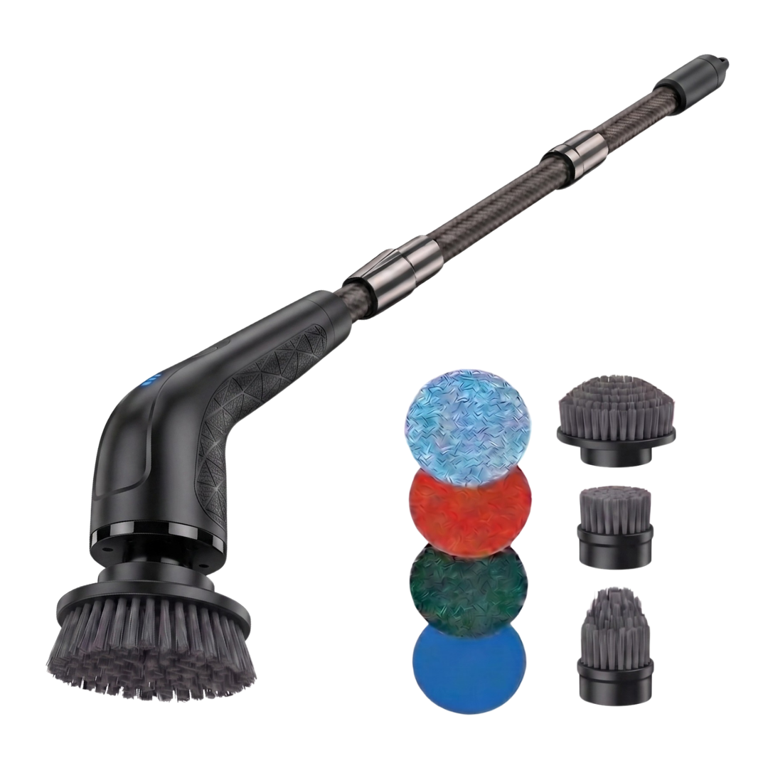 Cordless Electric Spin Scrubber with Interchangeable Heads, Extendable