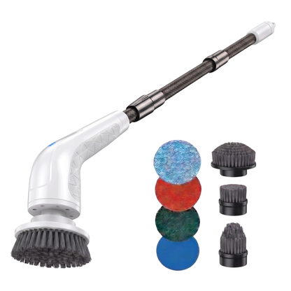 Cordless Electric Spin Scrubber with Interchangeable Heads, Extendable