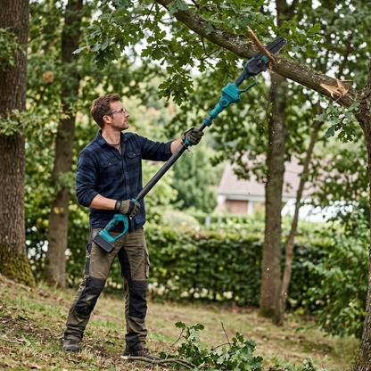 Cordless Pole Chainsaw with Extension Pole Overhead Branch Cutter