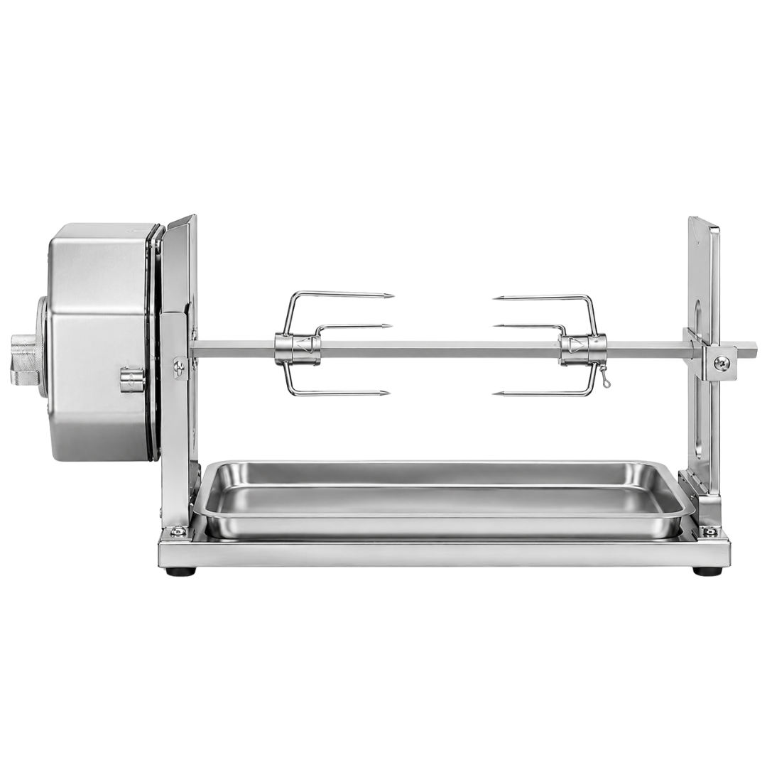 Cordless Wind-Up Rotisserie Kit for Grills Smokers and Ovens