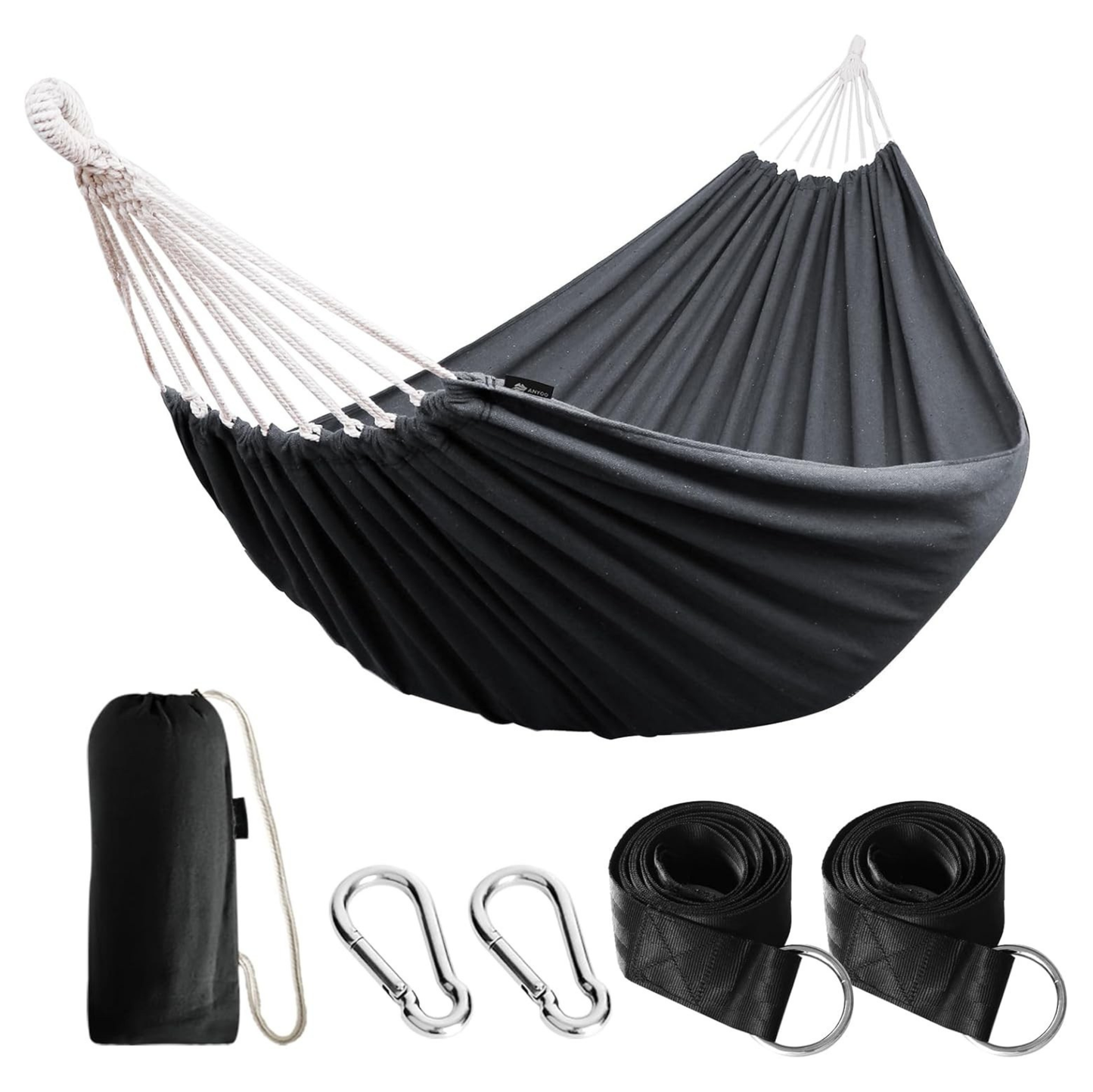 Cotton Camping Hammock with Tree Straps 660lb Capacity Portable