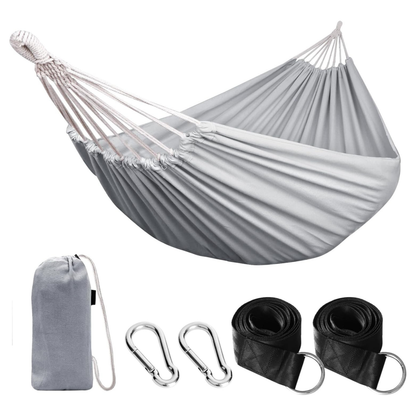 Cotton Camping Hammock with Tree Straps 660lb Capacity Portable