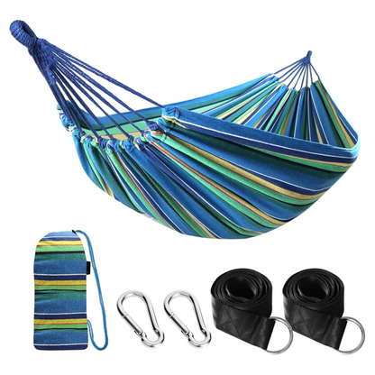 Cotton Camping Hammock with Tree Straps 660lb Capacity Portable