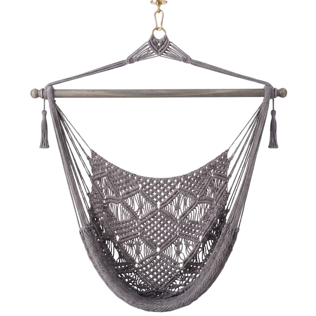 Cotton Rope Hammock Chair With 40 Inch Hardwood Spreader Bar
