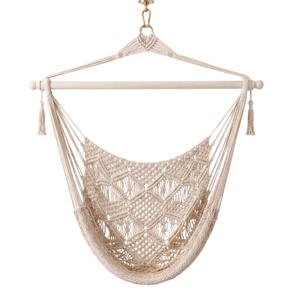 Cotton Rope Hammock Chair With 40 Inch Hardwood Spreader Bar