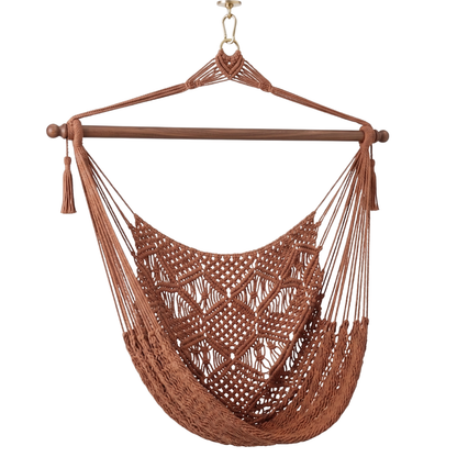 Cotton Rope Hammock Chair With 40 Inch Hardwood Spreader Bar