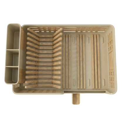 Countertop Dish Drying Rack with Drain Tray and Utensil Holder
