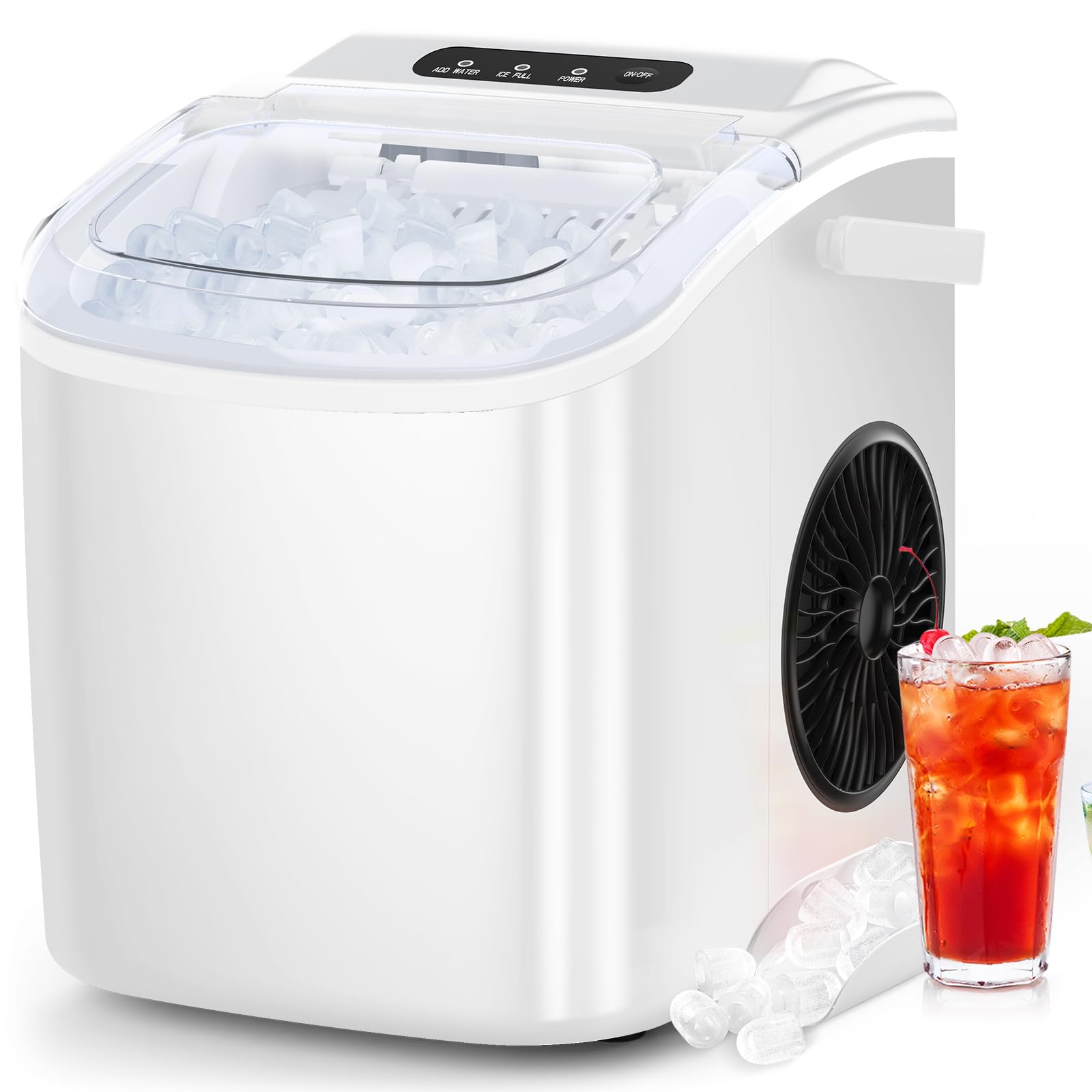 Countertop Ice Maker with Self-Cleaning and 26.5 lb Daily Capacity