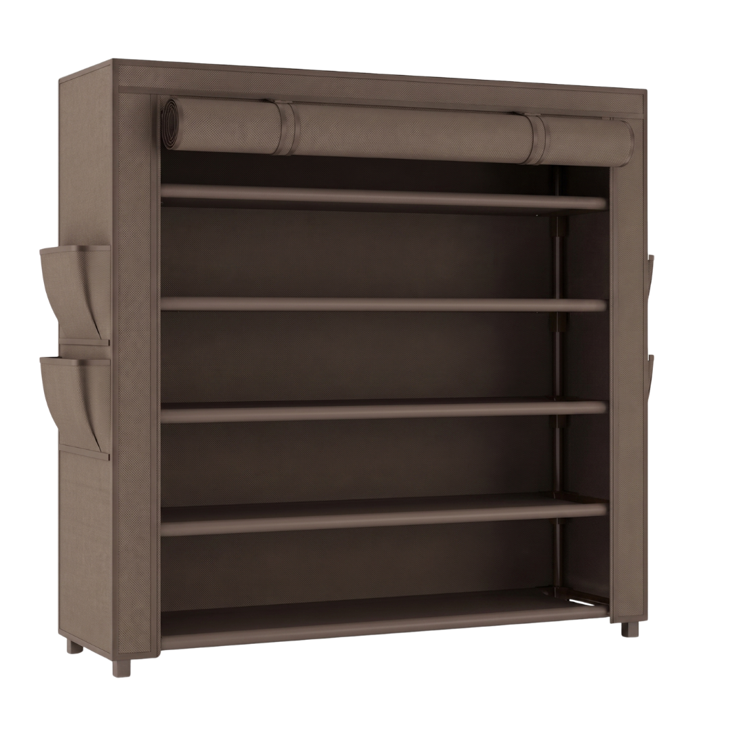 Covered 5 Tier Shoe Rack Storage Organizer for Closet Entryway