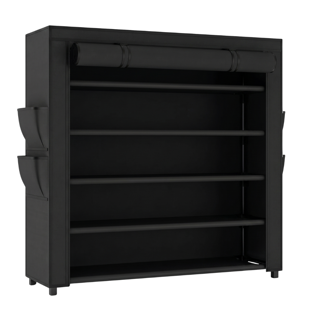Covered 5 Tier Shoe Rack Storage Organizer for Closet Entryway