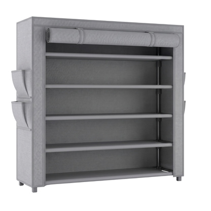 Covered 5 Tier Shoe Rack Storage Organizer for Closet Entryway