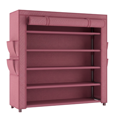 Covered 5 Tier Shoe Rack Storage Organizer for Closet Entryway