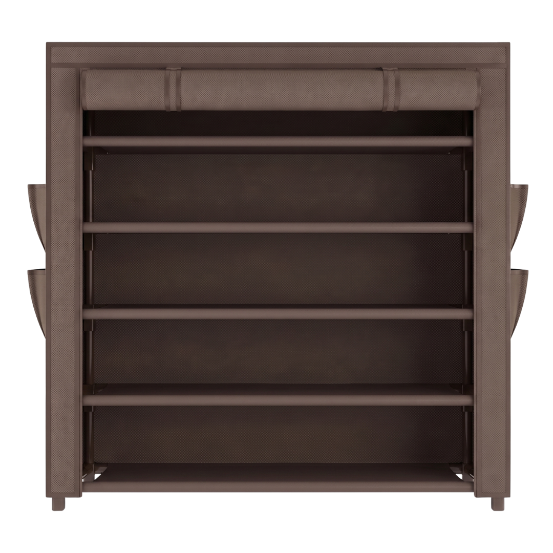 Covered 5 Tier Shoe Rack Storage Organizer for Closet Entryway