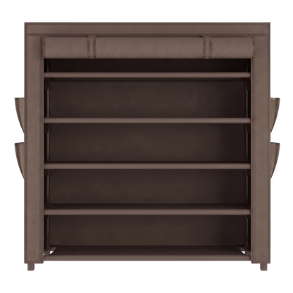 Covered 5 Tier Shoe Rack Storage Organizer for Closet Entryway