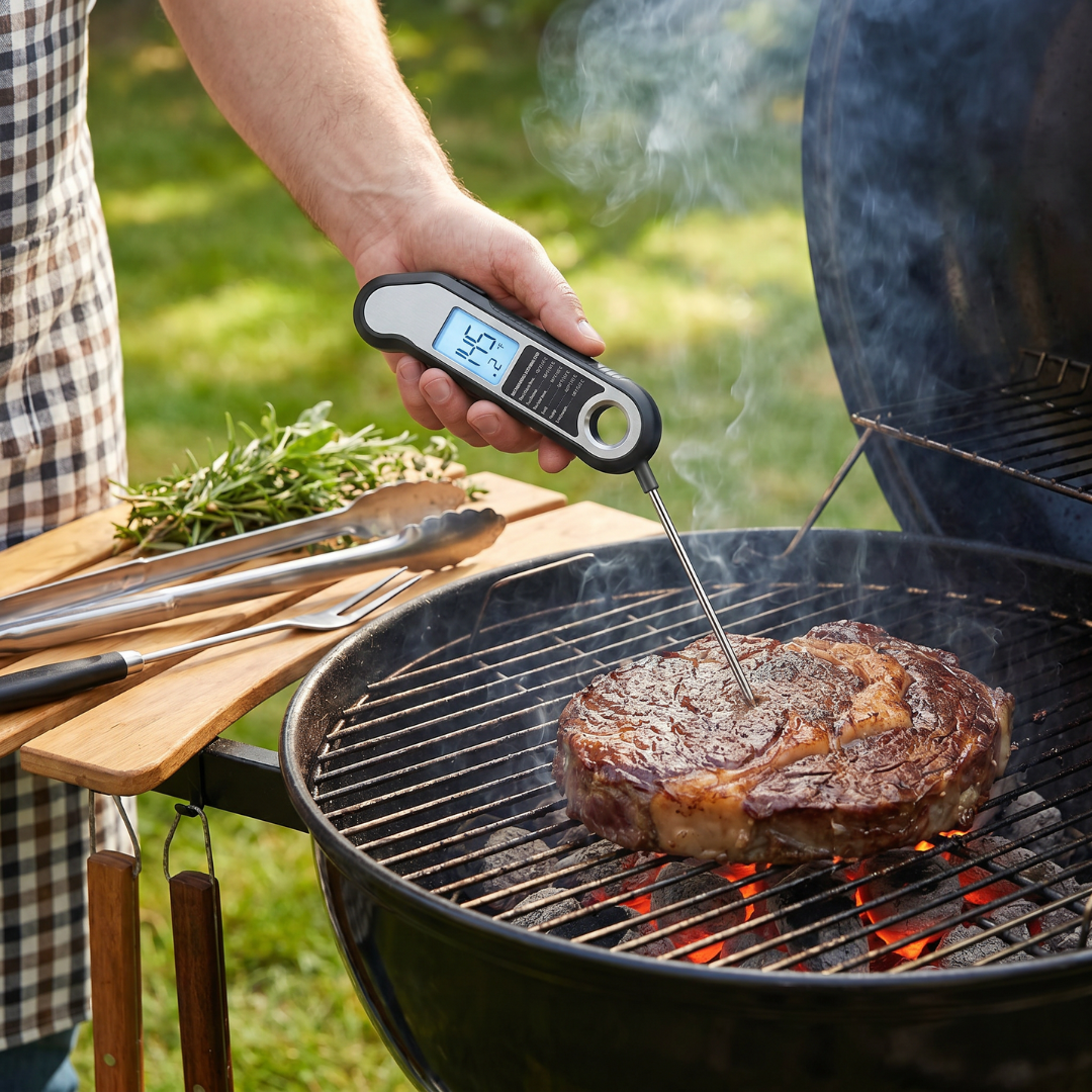 Digital Meat Thermometer Instant Read Water-Resistant BBQ Grill Probe