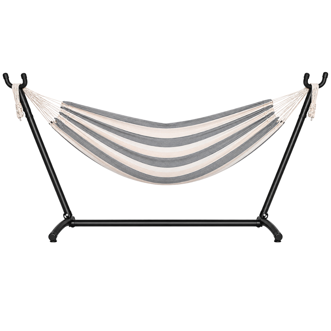 Double Hammock With Steel Stand 450 lb Capacity for Patio Yard Use