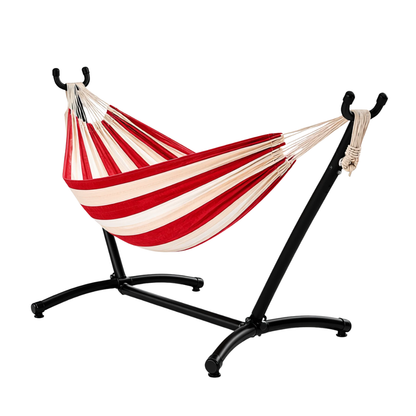 Double Hammock With Steel Stand 450 lb Capacity for Patio Yard Use