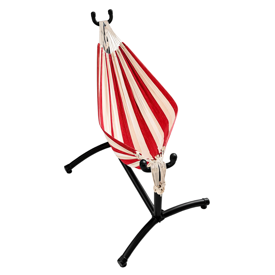 Double Hammock With Steel Stand 450 lb Capacity for Patio Yard Use