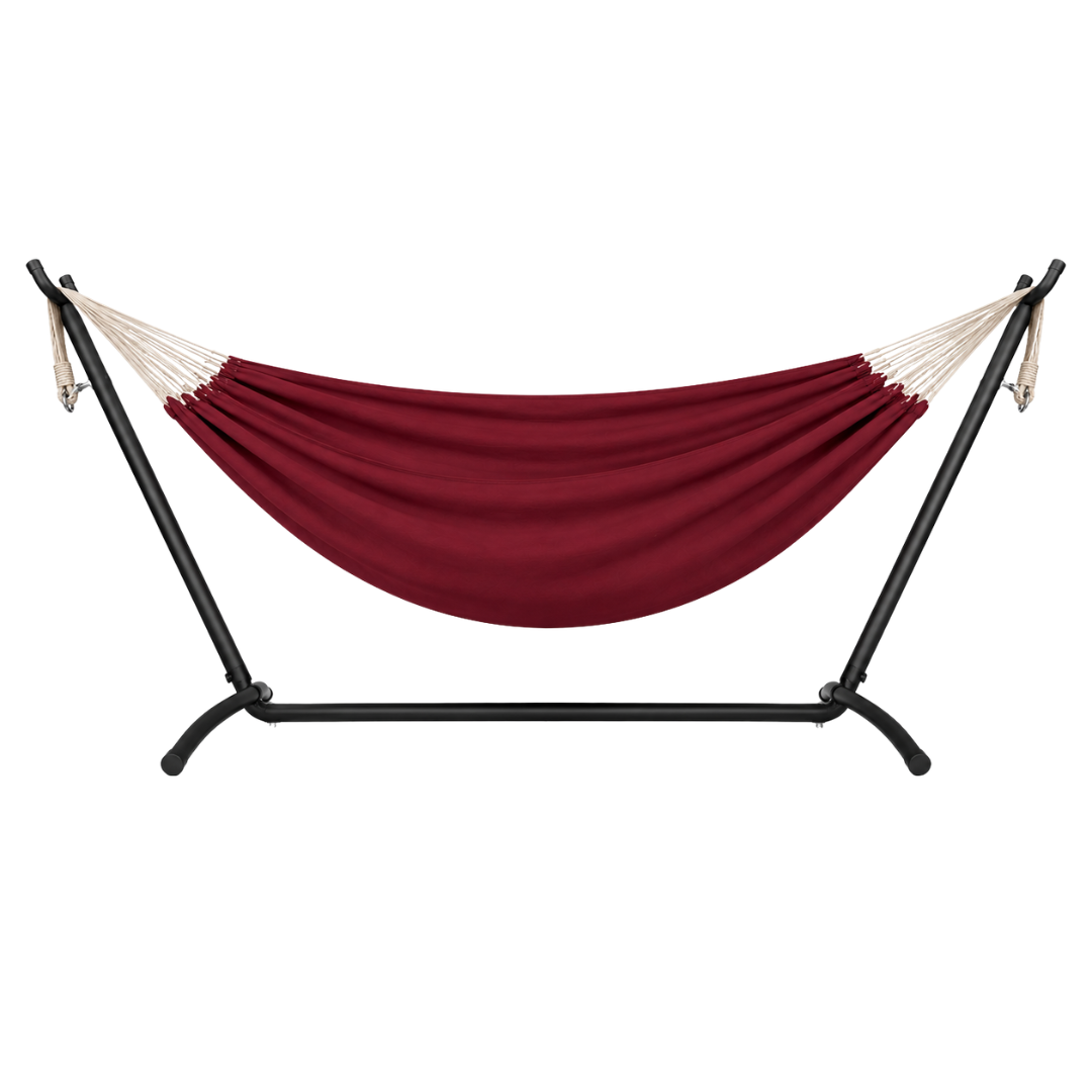 Double Hammock with Steel Stand 500 lb Capacity and Carry Bag