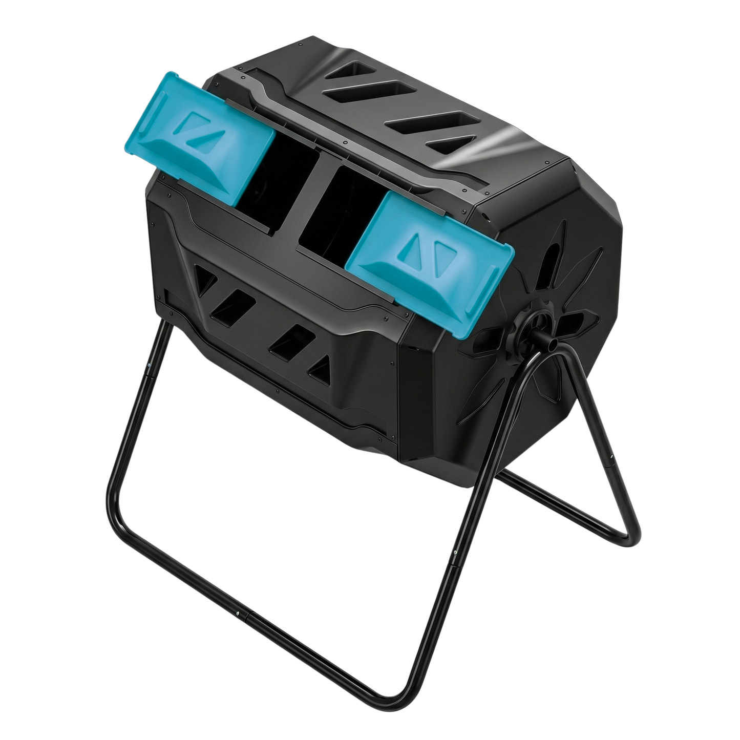 Dual Chamber Compost Bin 160L Rotating Octagonal Compost Tumbler