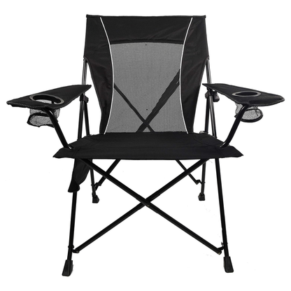 Dual Lock Folding Camping Chair with Cup Holders and Carry Bag