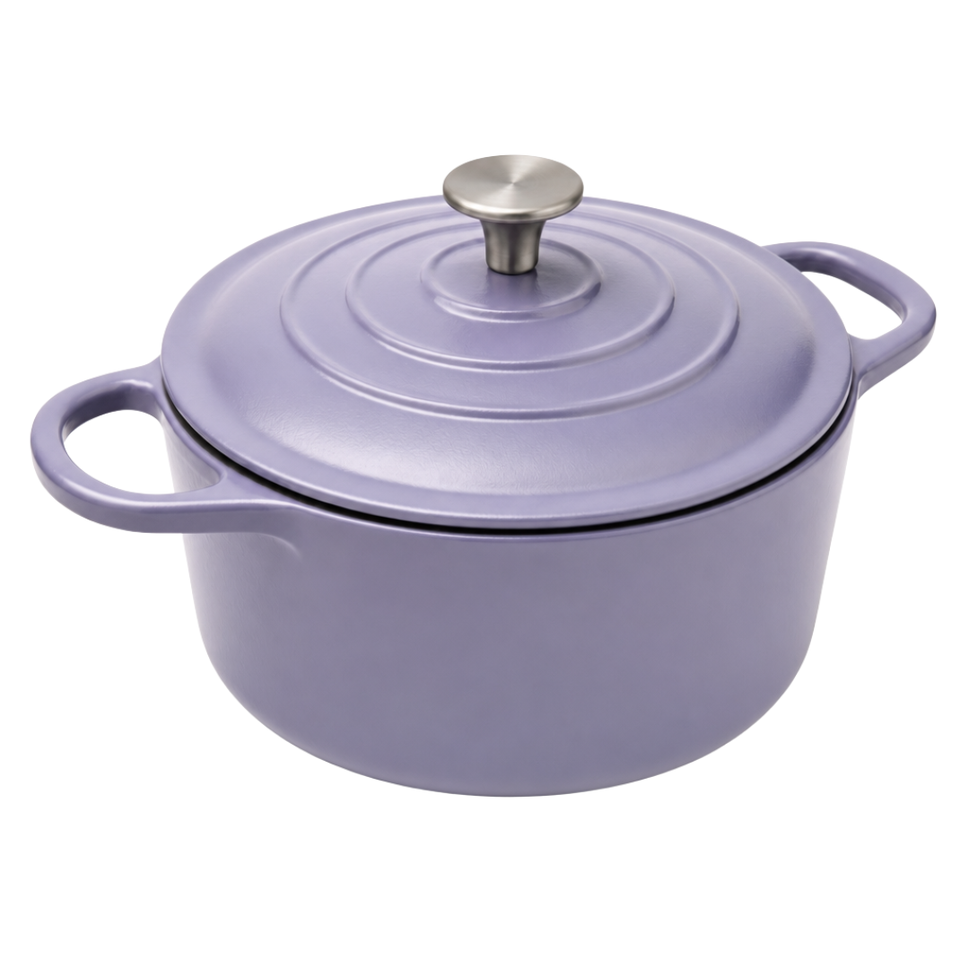 Enameled Cast Iron Dutch Oven 7-Quart Round Cooking Pot with Lid