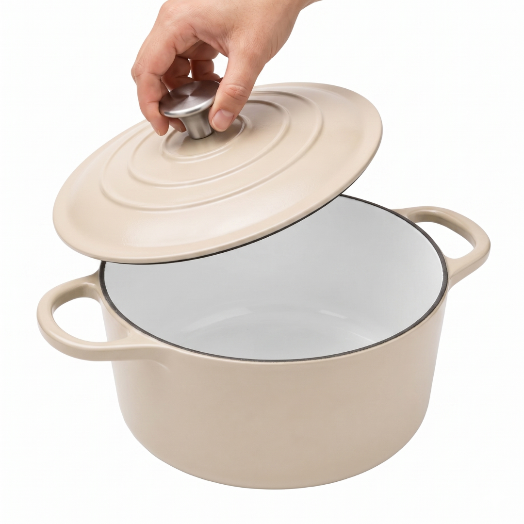 Enameled Cast Iron Dutch Oven 7-Quart Round Cooking Pot with Lid