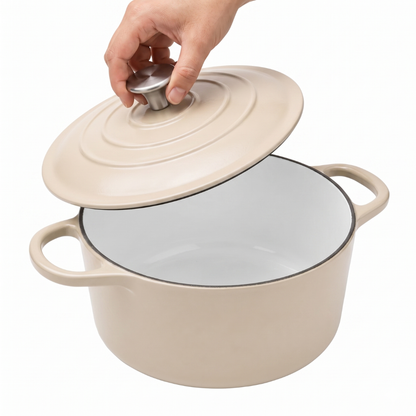 Enameled Cast Iron Dutch Oven 7-Quart Round Cooking Pot with Lid