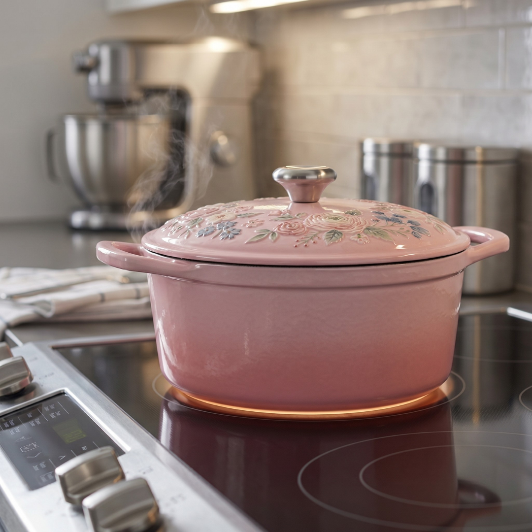 Enameled Cast Iron Dutch Oven for Baking Roasting & Family Meals