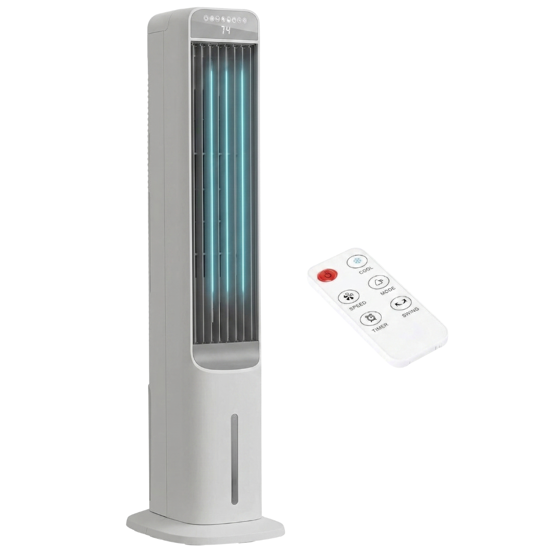 Evaporative Air Cooler Tower Fan with 3 Speeds and 4 Preset Modes