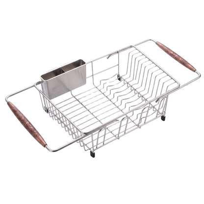 Expandable Stainless Steel Dish Drying Rack for Kitchen Sink