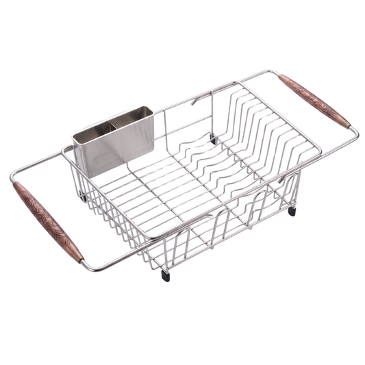 Expandable Stainless Steel Dish Drying Rack for Kitchen Sink