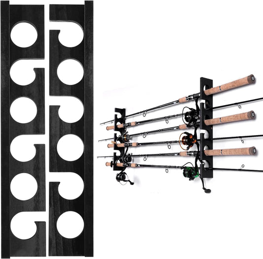Fishing Rod Rack Wall or Ceiling Mounted Holder for Garage Storage