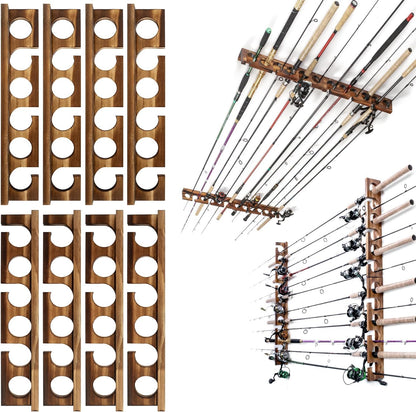 Fishing Rod Rack Wall or Ceiling Mounted Holder for Garage Storage