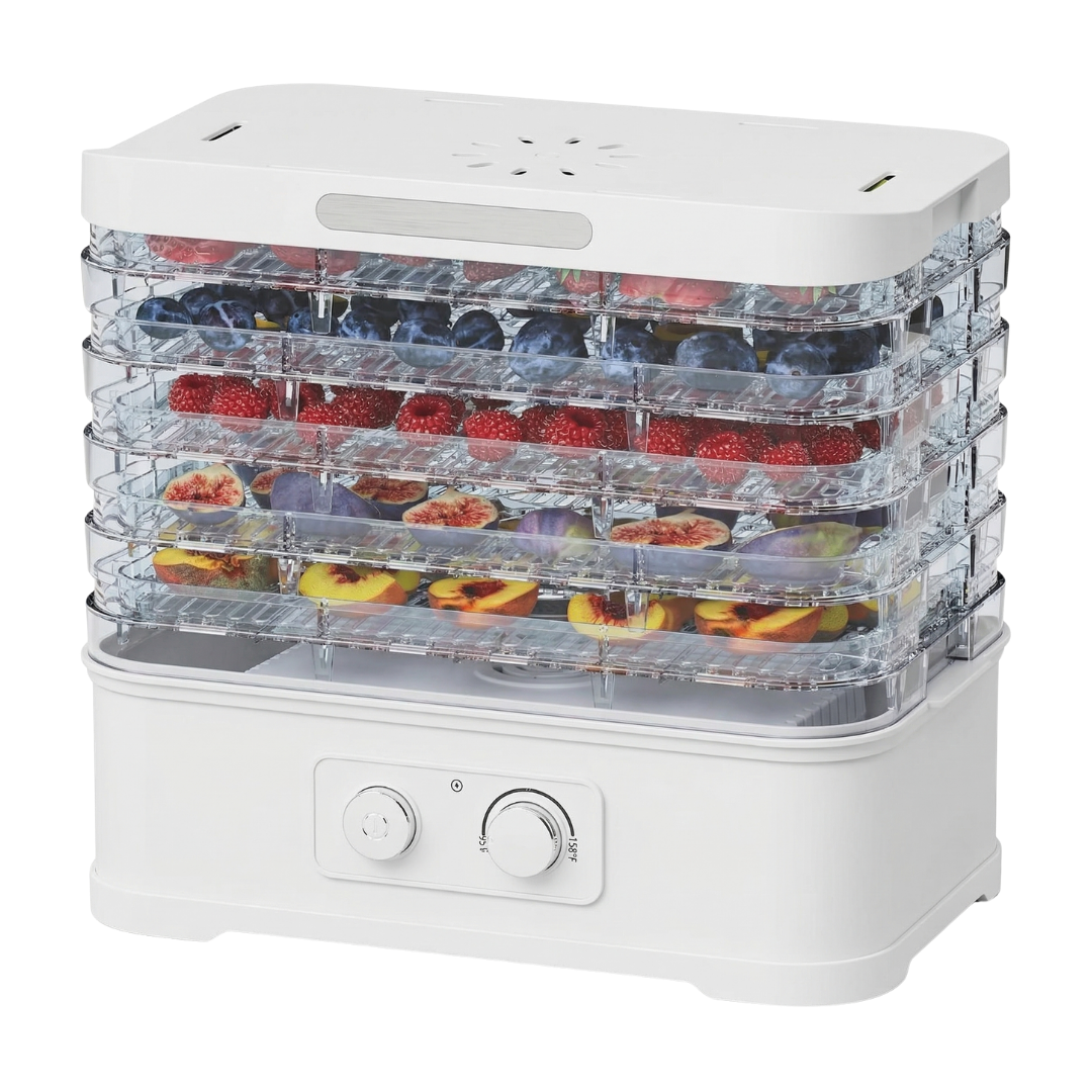 Five-Tray Food Dehydrator 250W with Temperature Control Timer