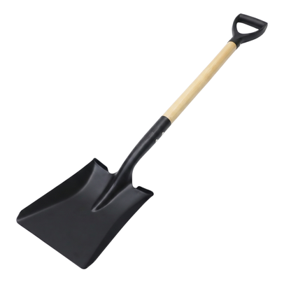 Flat Edge Garden Shovel with Steel Blade and Molded D-Grip Handle