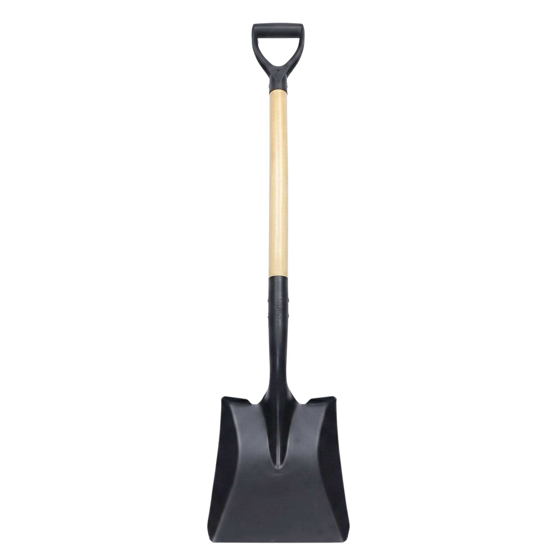 Flat Edge Garden Shovel with Steel Blade and Molded D-Grip Handle
