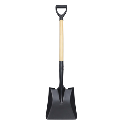 Flat Edge Garden Shovel with Steel Blade and Molded D-Grip Handle